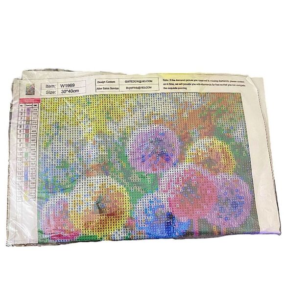5D Diamond Crystals Dandelion New Canvas Art Paint by Numbers Kit Floral - Picture 3 of 3